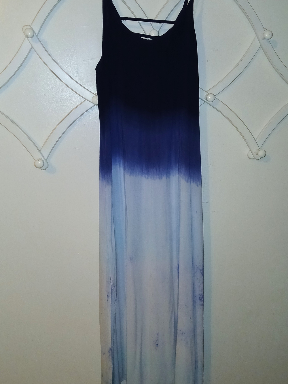 Riviera Sun Navy to Pale Blue Ombre Maxi Slip Dress with Straps